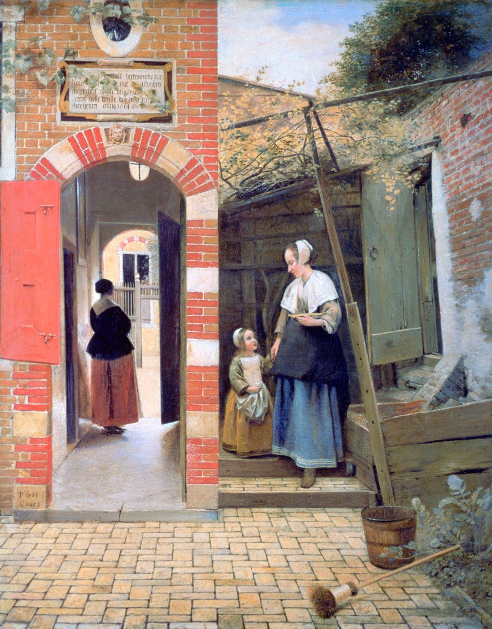 Nádvoří domu v Delft, 1658 od Pieter de Hooch