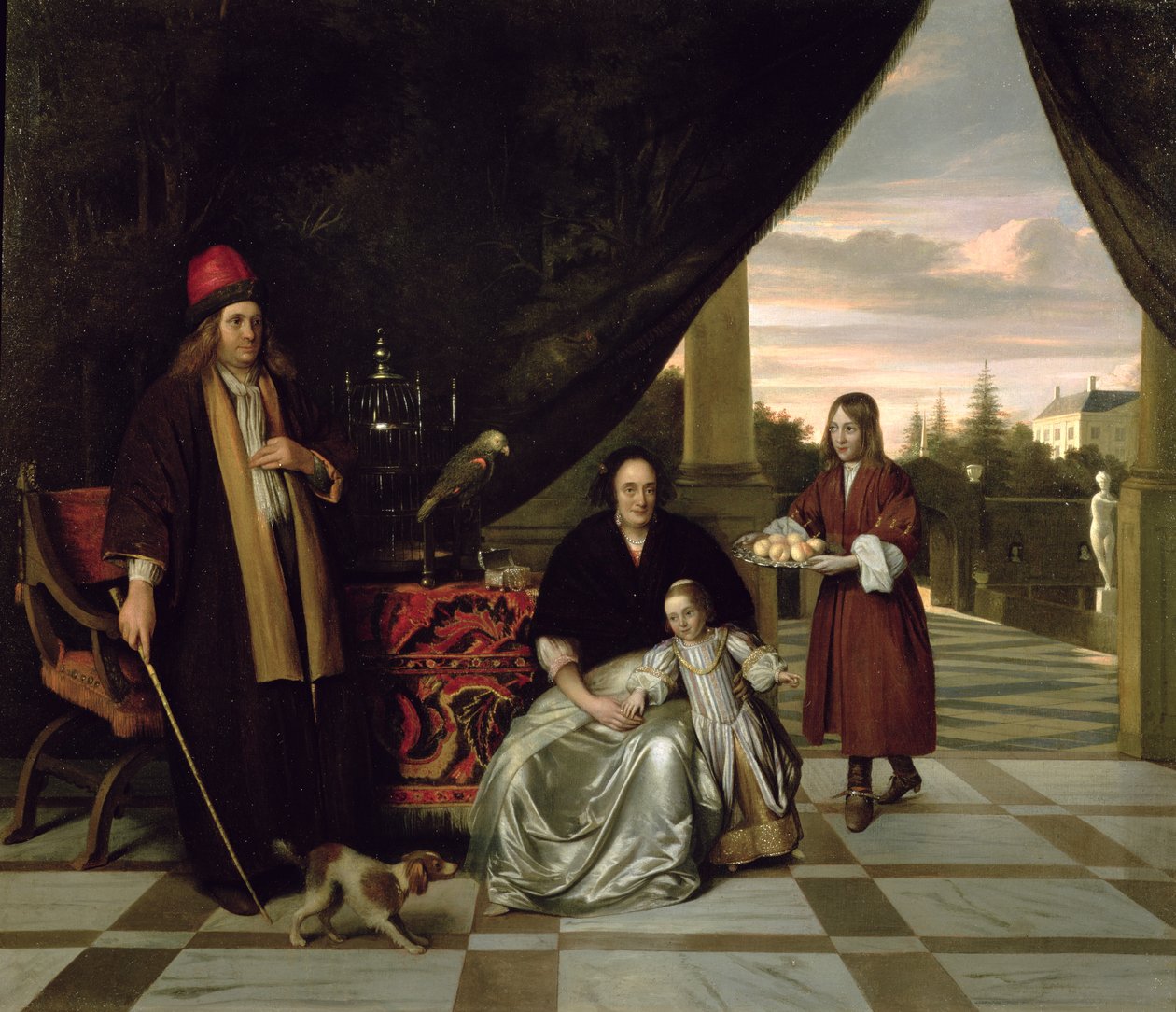 Rodinný portrét na terase, 1667 od Pieter de Hooch