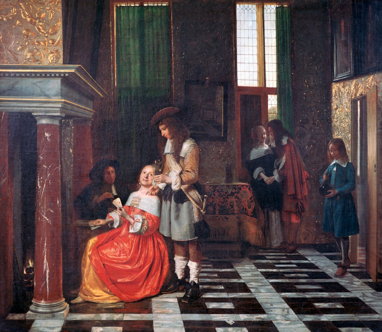 Hráči karet, c1663-1665 od Pieter de Hooch