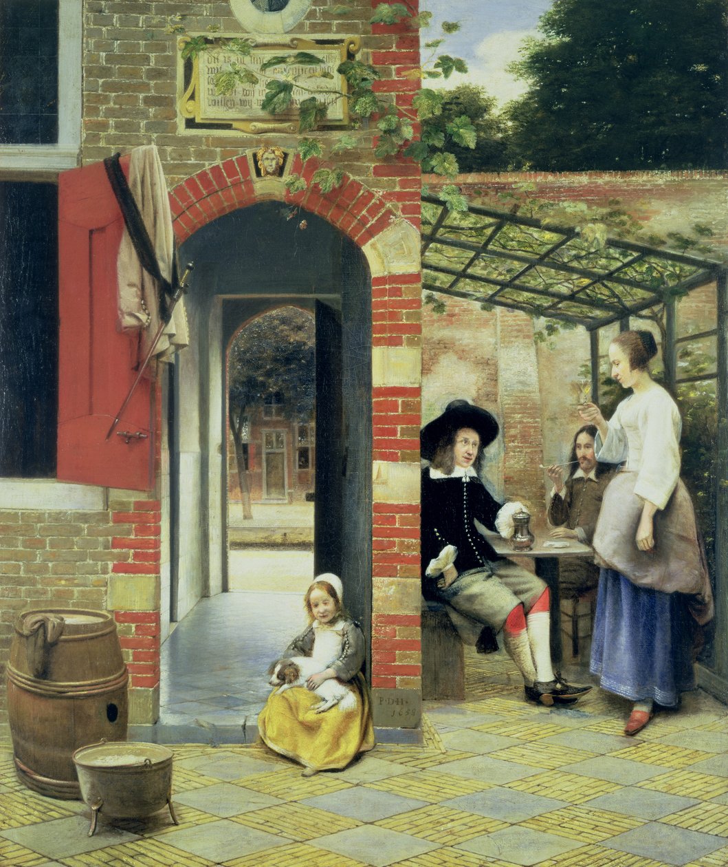 Nádvoří domu v Delftu od Pieter de Hooch