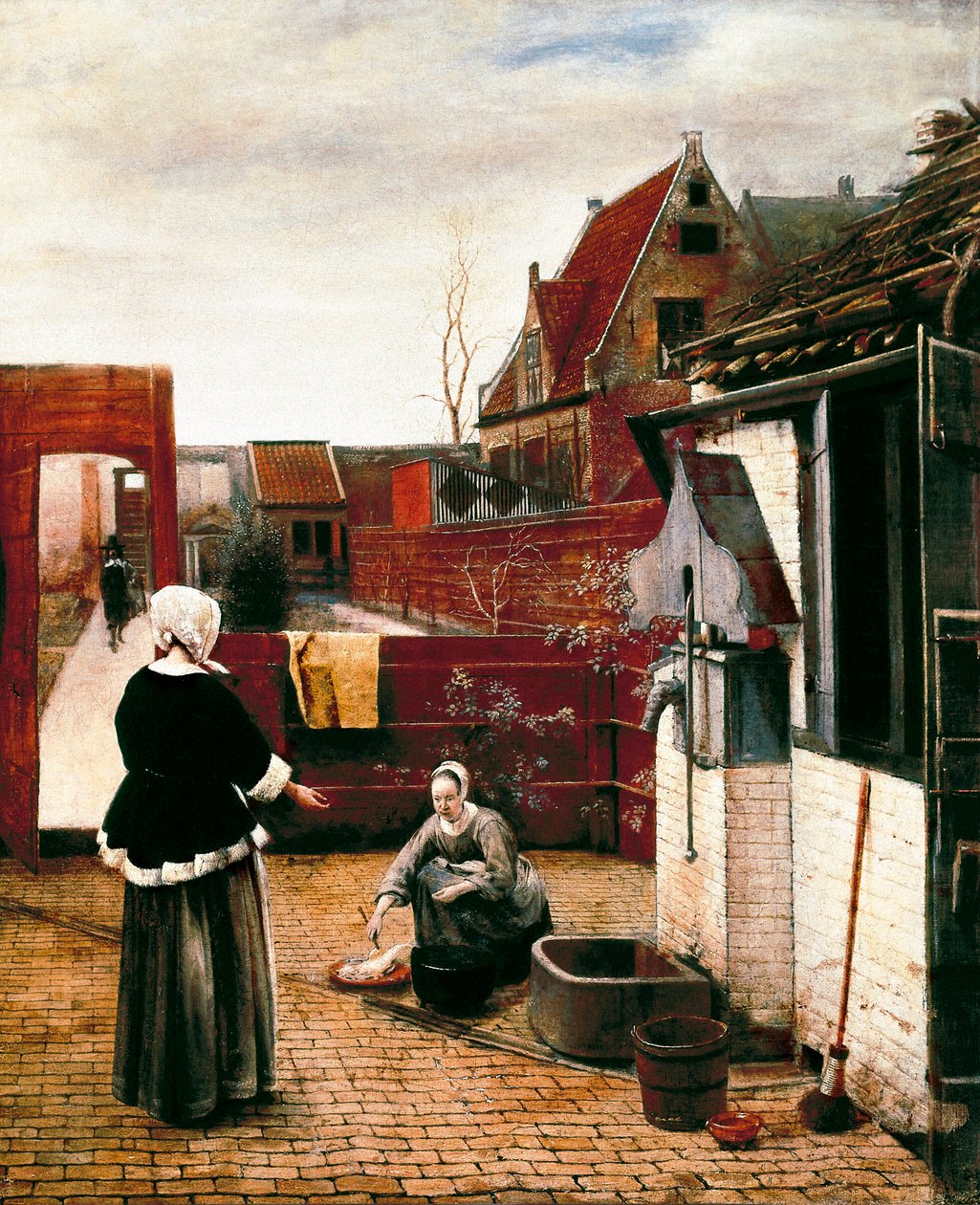 žena a její sluha u soudu od Pieter de Hooch
