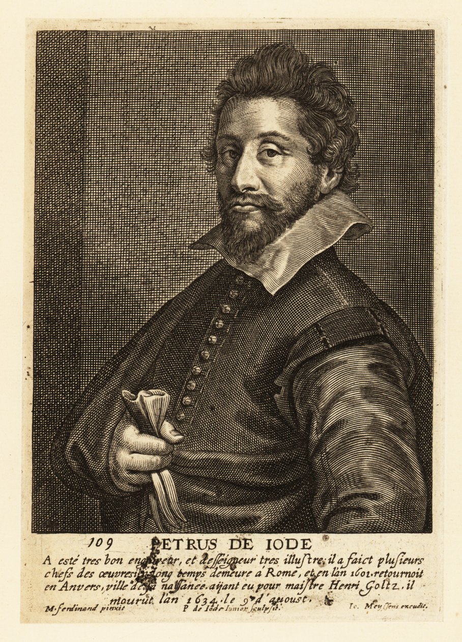 Portrét Pietera de Jode staršího, vlámského grafika, kreslíře, vydavatele a malíře od Pieter de II Jode