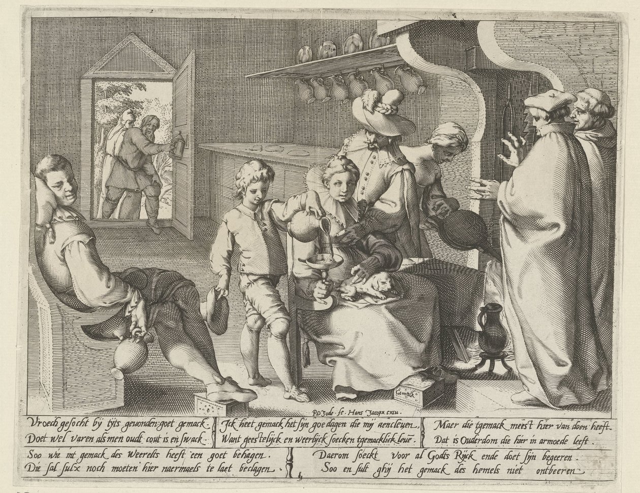 Alegorie lenosti Gemack (název na objektu) od Pieter de Jode (I)