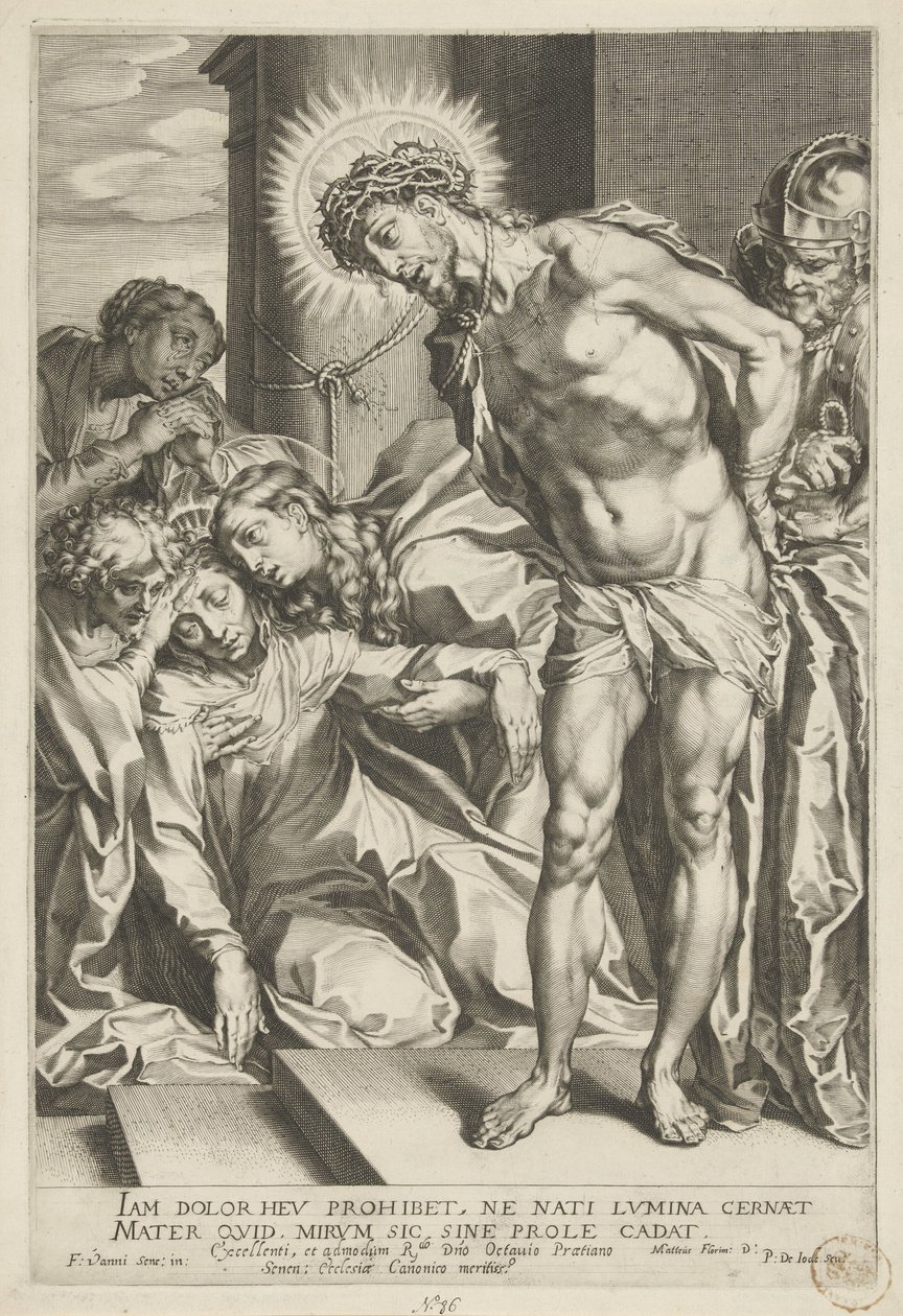 Kristus s trnovou korunou a Marie plačící od Pieter de Jode (I)