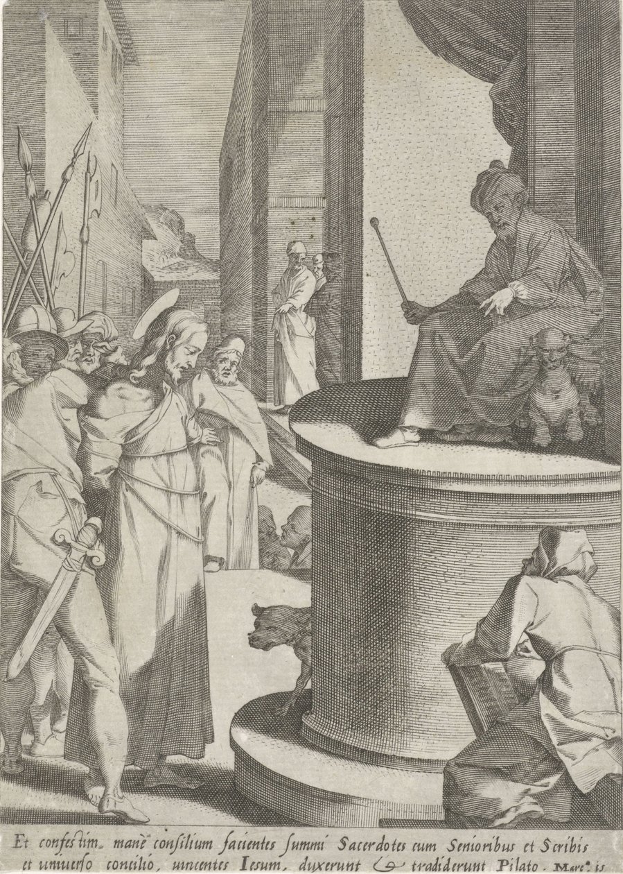 Kristus pro Piláta Passie van Christus (název série) Passion and Resurrection (název série) od Pieter de Jode (I)