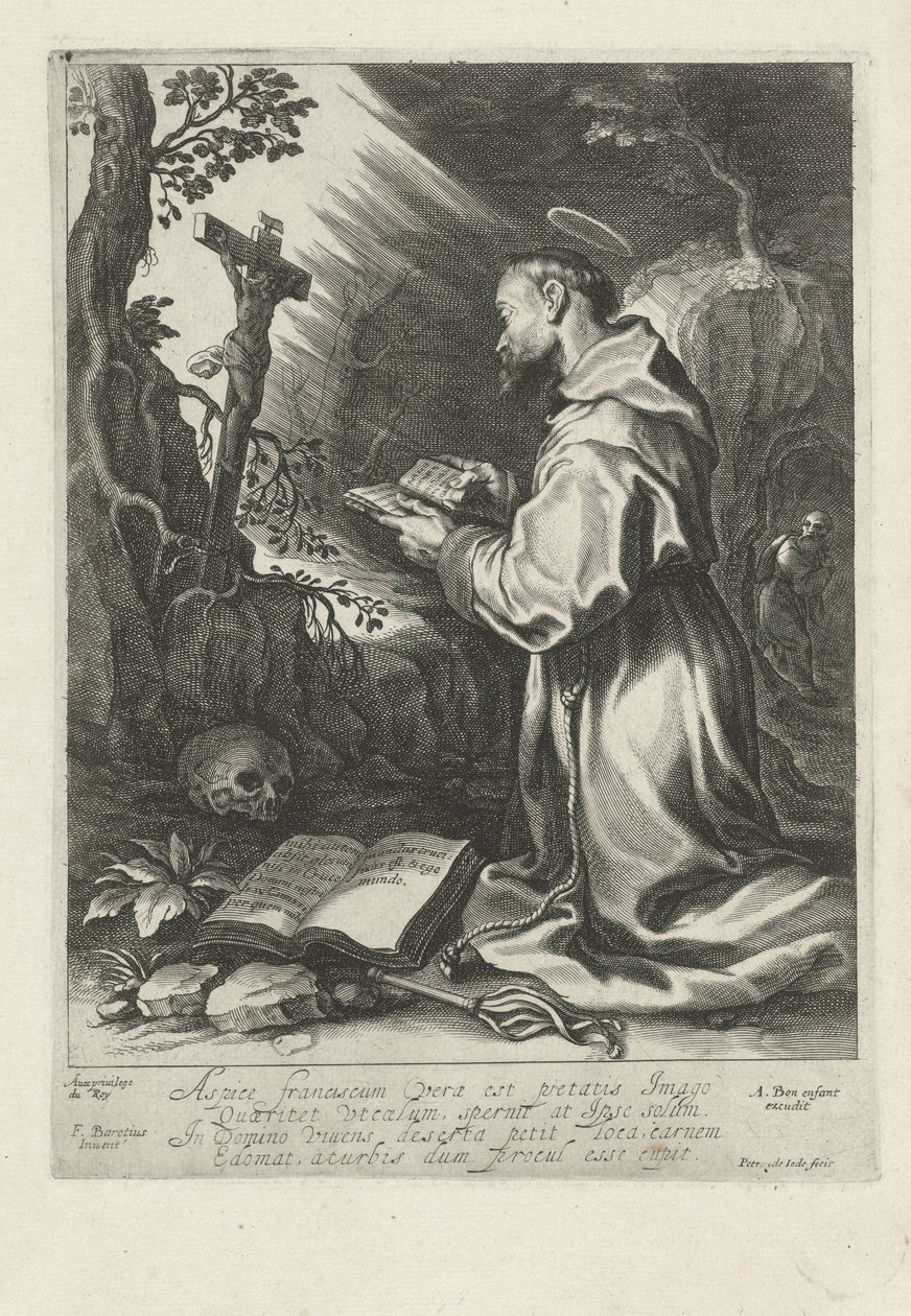 Svatý František klečící před krucifixem od Pieter de Jode (I)