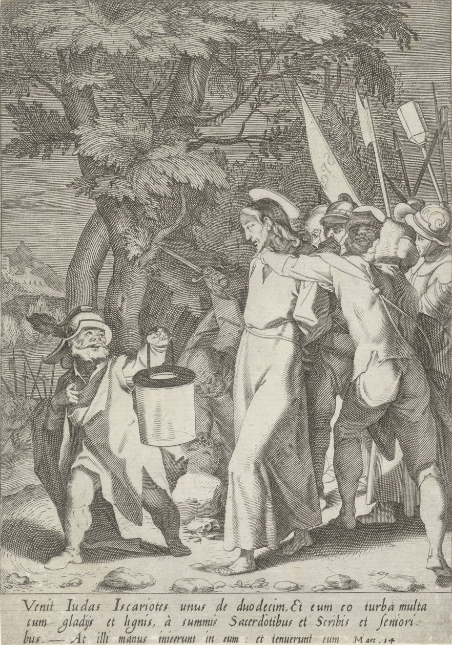 Gevangenneming van Christus Passie van Christus (název série) Passion and Resurrection (název série) od Pieter de Jode (I)