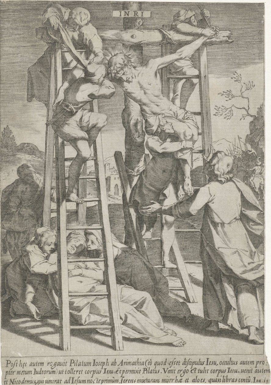 Kruisafneming Passie van Christus (název série) Passion and Resurrection (název série) od Pieter de Jode (I)