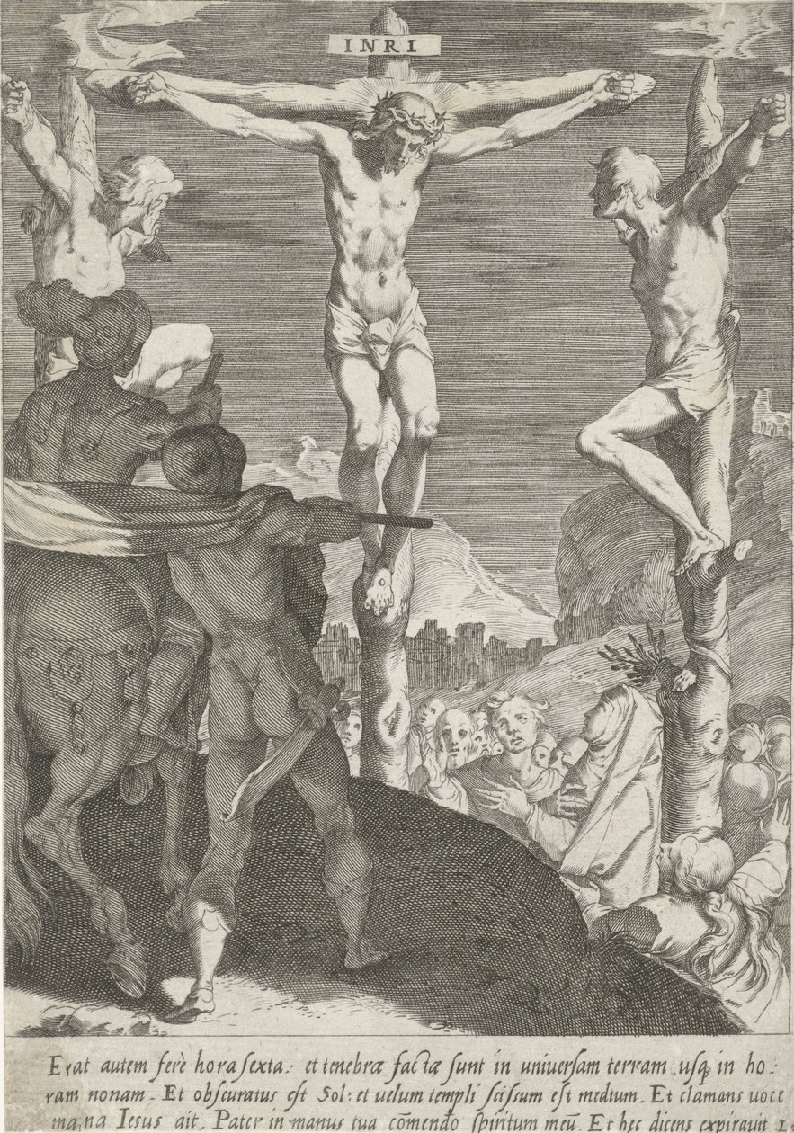 Kruisiging van Christus Passie van Christus (název série) Passion and Resurrection (název série) od Pieter de Jode (I)