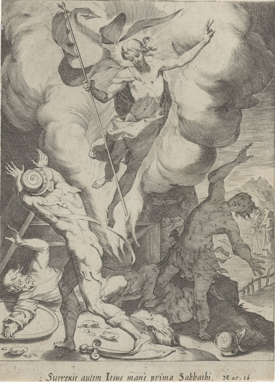 Stojící van Christus Passie van Christus (název série) Passion and Resurrection (název série) od Pieter de Jode (I)