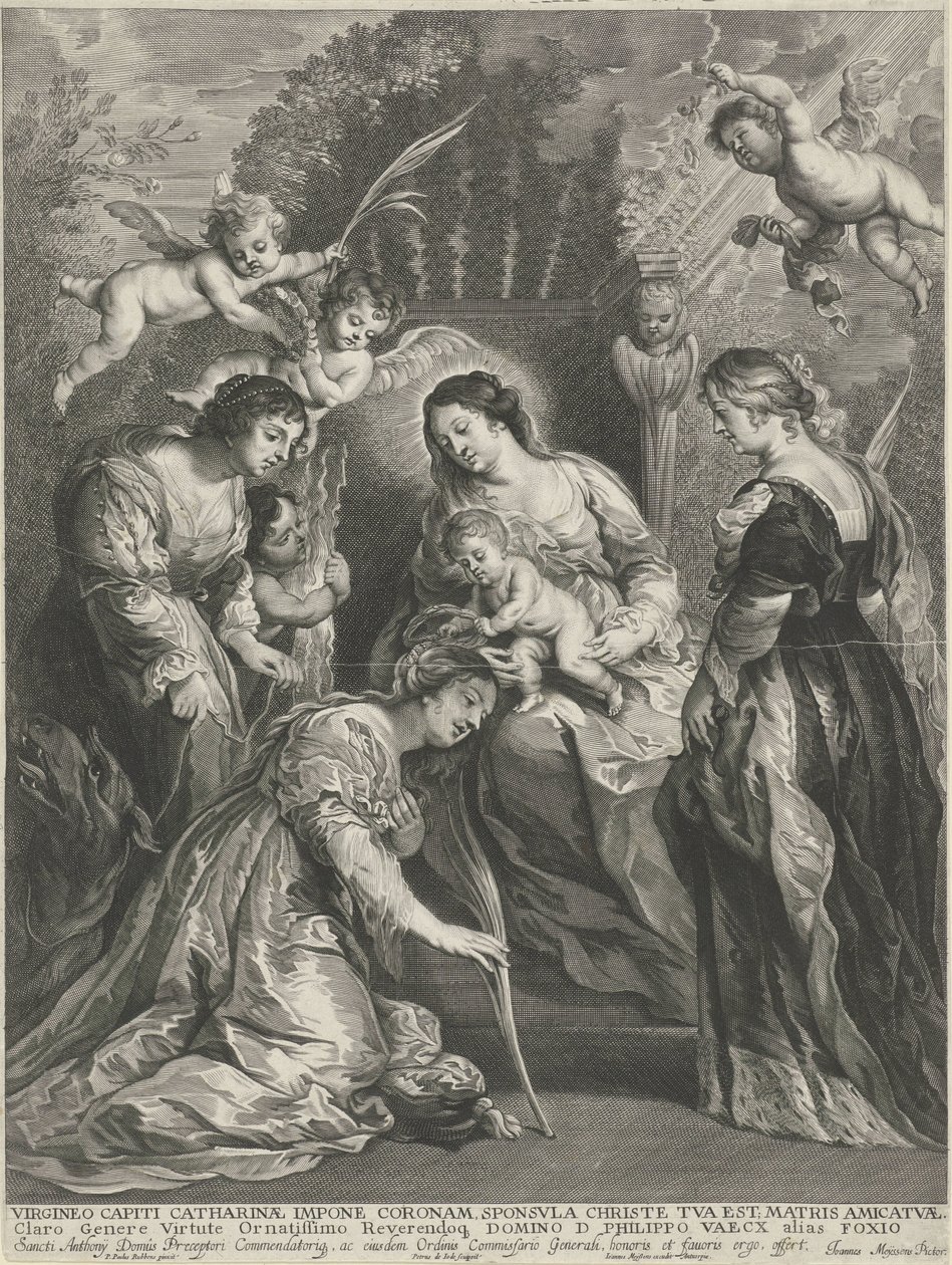 Kristovo dítě korunuje H. Catharina od Pieter de Jode (II)