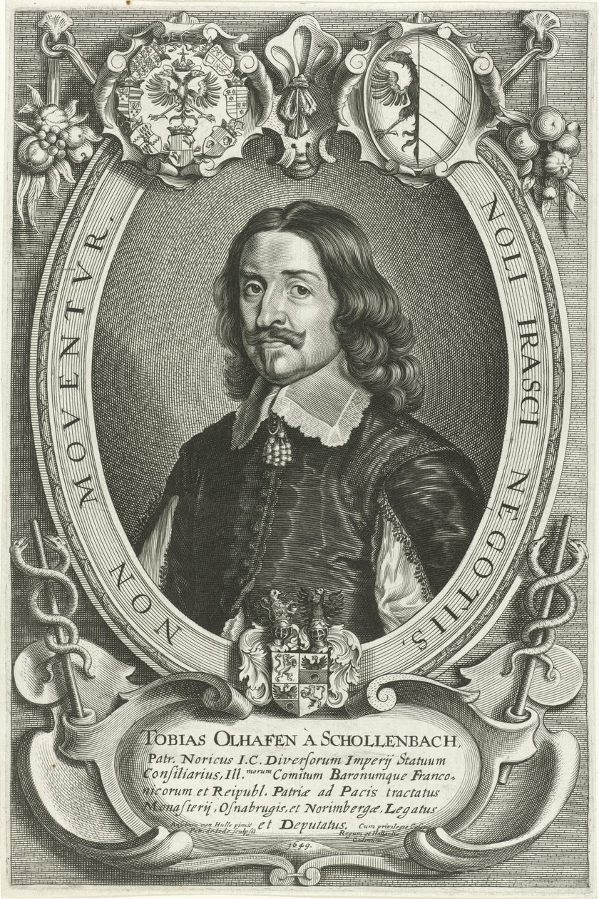 Portrét Tobiase Oelhafena van Schöllenbacha Celeberrimi Legati (název série) od Pieter de Jode (II)