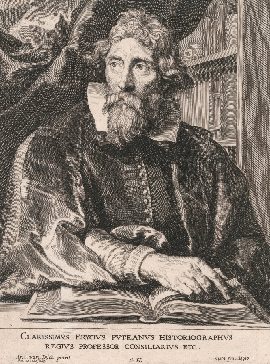 Clarissimus Erycius Puteanus Historiographus, královský profesor poradce atd. od Pieter de Jode