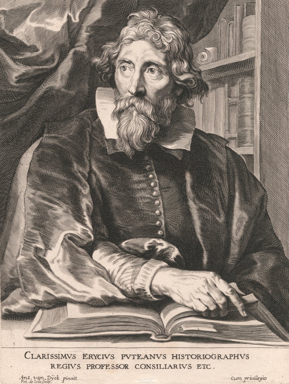 Clarissimus Erycius Puteanus Historiographus, královský profesor poradce atd. od Pieter de Jode