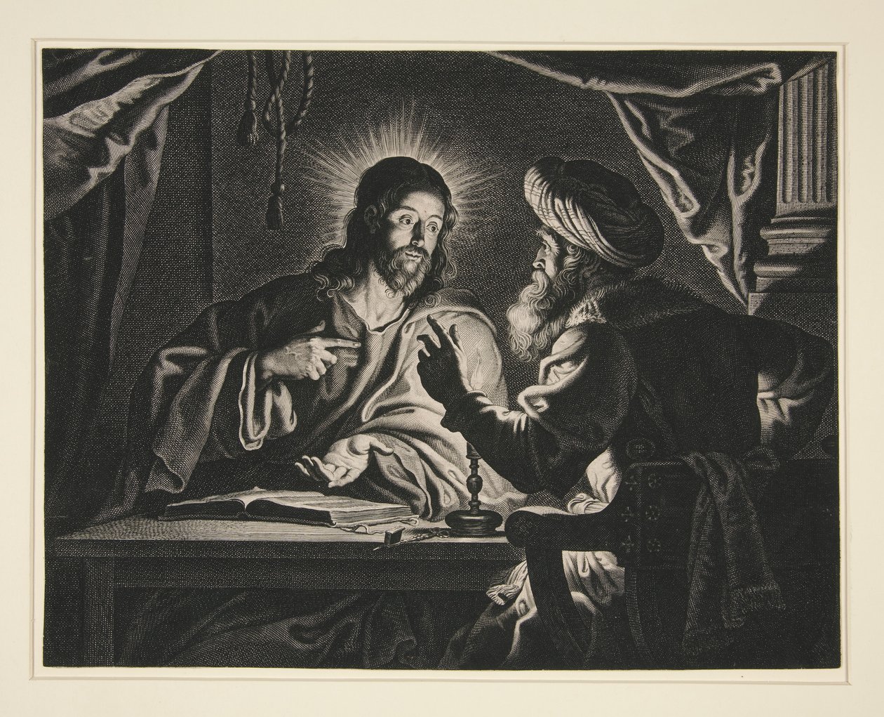 Kristus a Nikodém od Pieter de Jode II