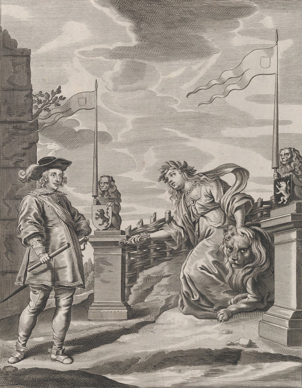 Deska 6: Ferdinand přebírá klíče od města Gent od Guillielma Becanuse ‚Se..., 1636. od Pieter de Jode II