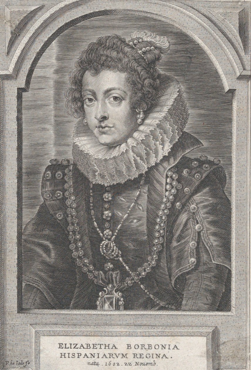 Portrét Alžběty Bourbonské, španělské královny, ca. 1632-44. od Pieter de Jode II