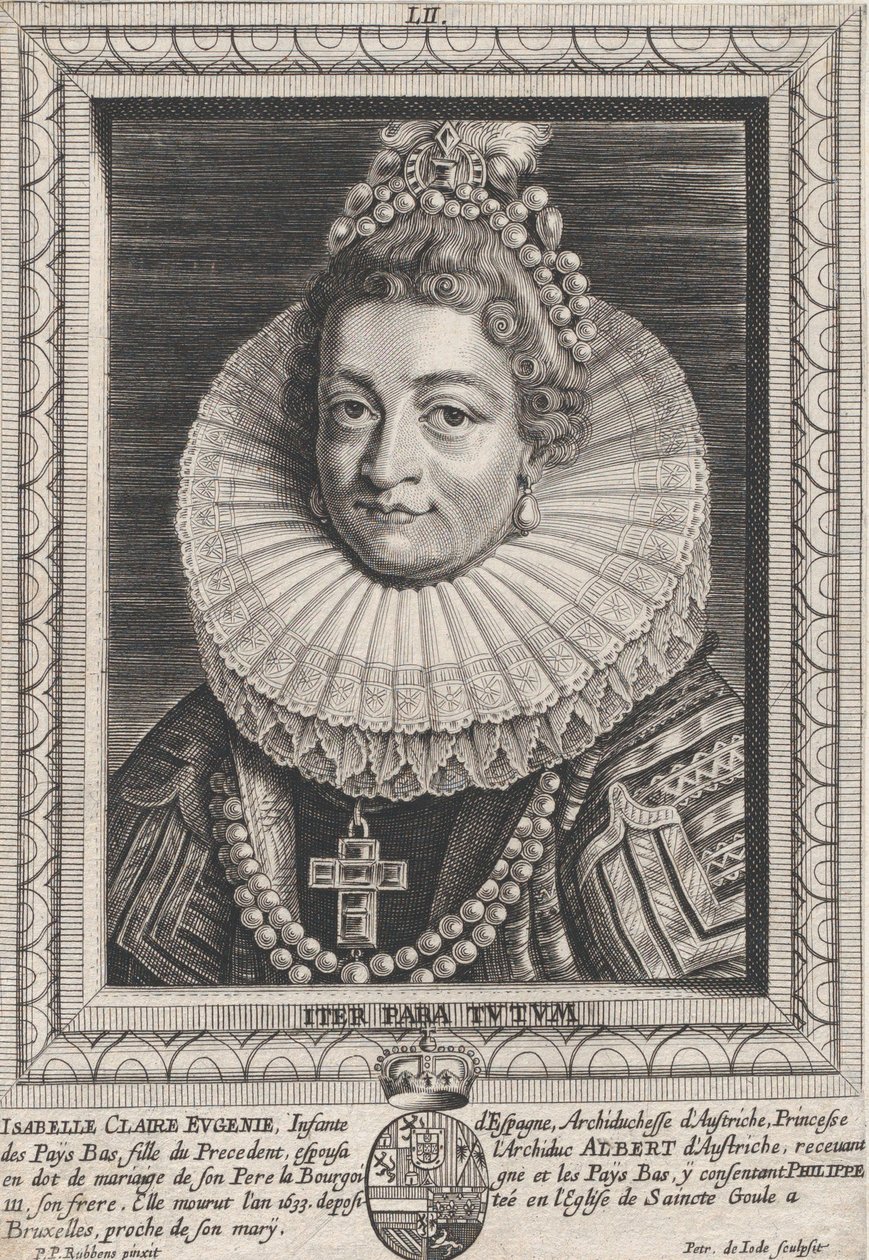 Portrét Isabelly Clara Eugenia, Infanta ze Španělska, ca. 1650. od Pieter de Jode II