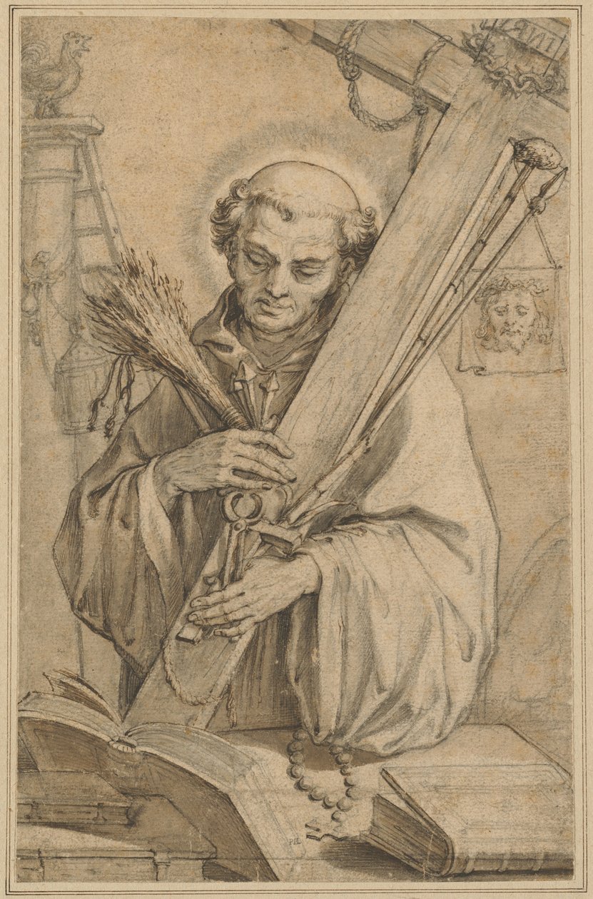 Svatý Bernard z Clairvaux s nástroji umučení od Pieter de Jode I