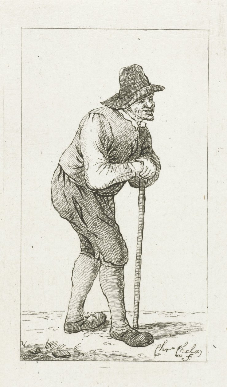 Muž se opíral o hůl od Pieter de Mare