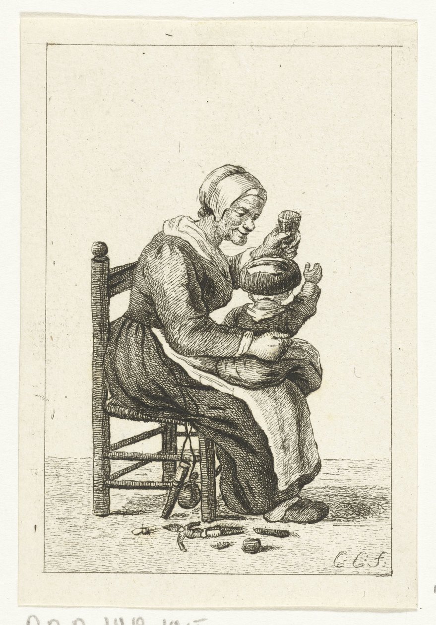 Žena s dítětem na klíně od Pieter de Mare