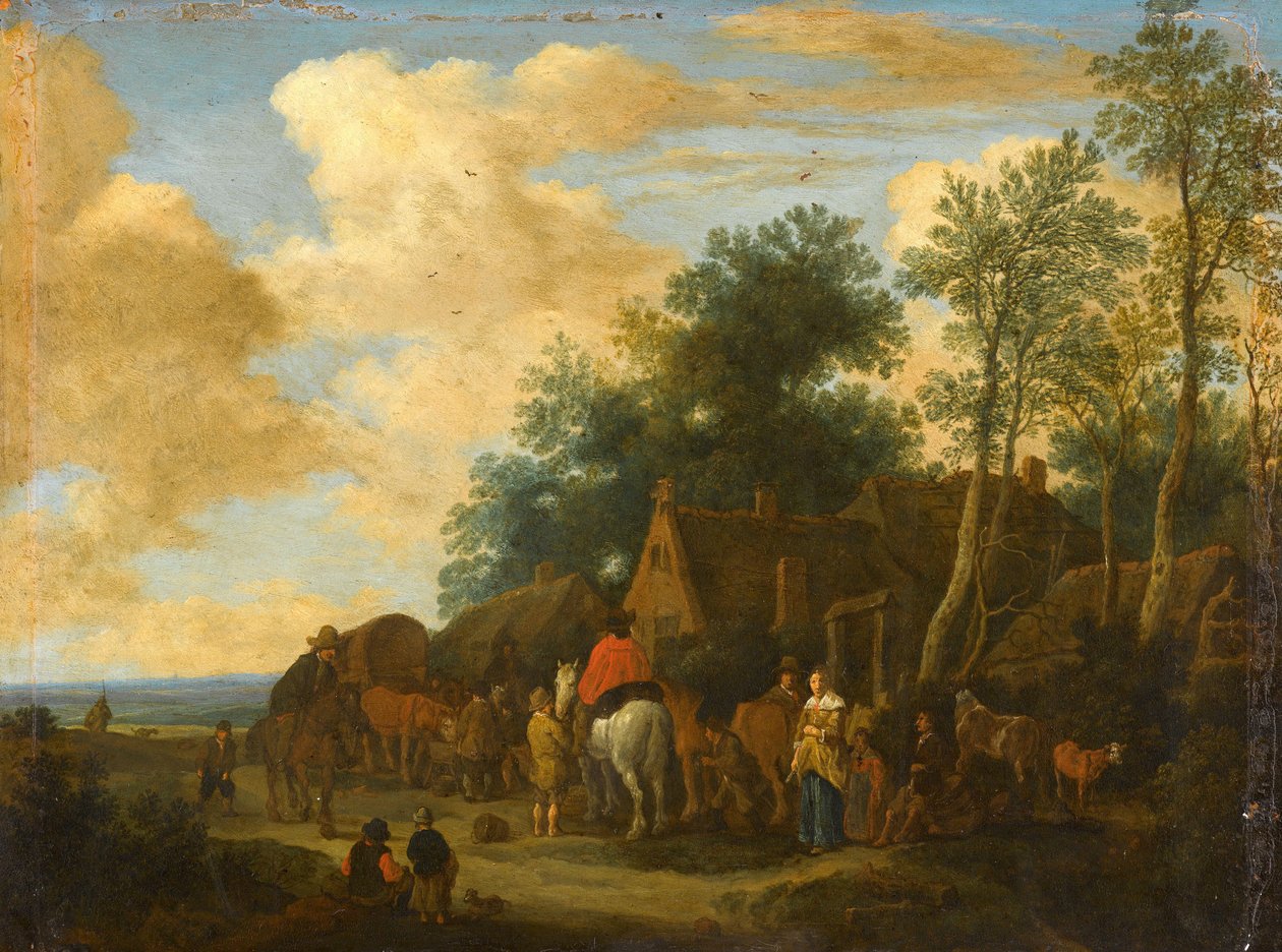 Zastavení v hostinci u silnice od Pieter de Molijn