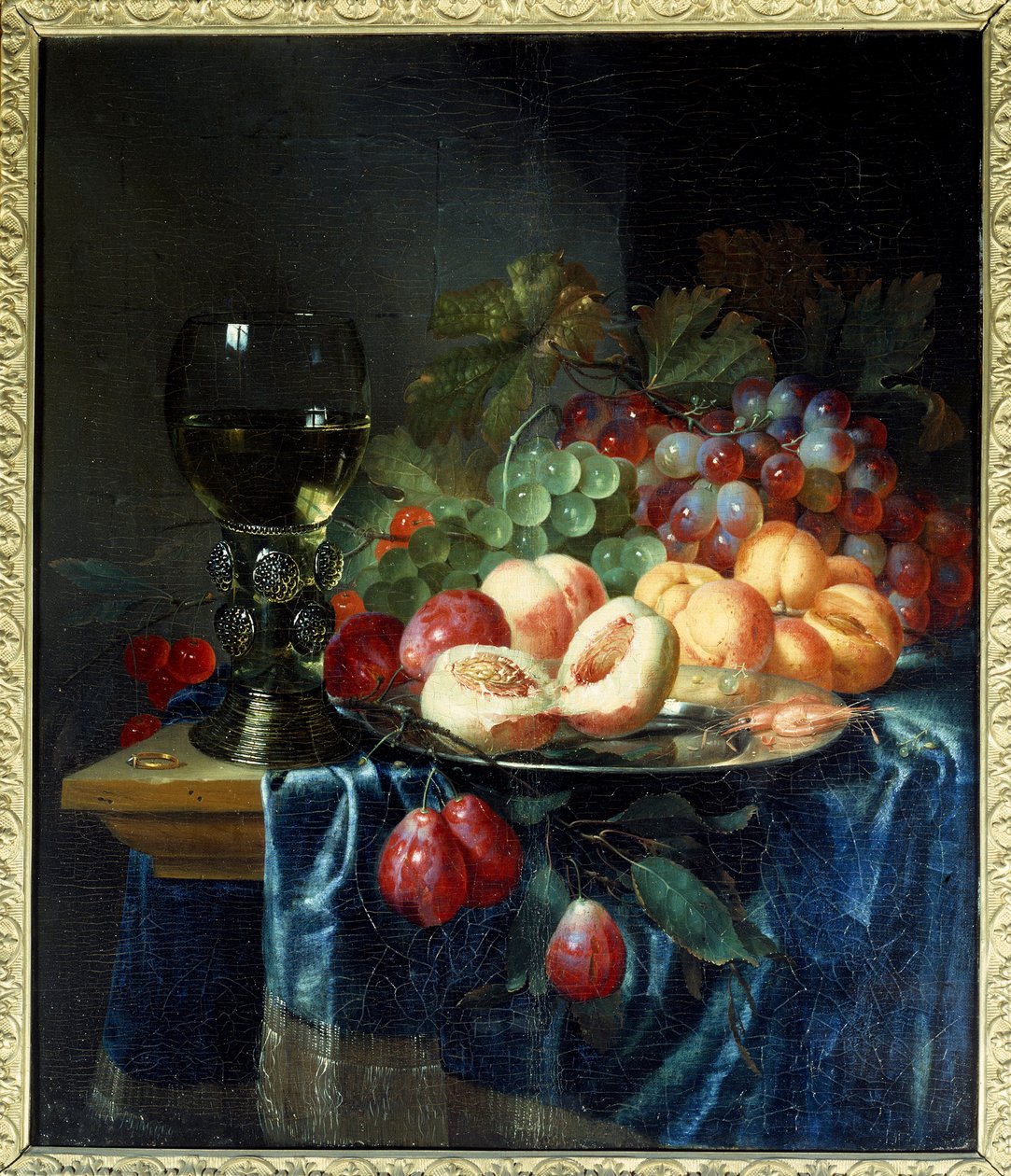 Ovoce a víno. Obraz Pietera De Ringa (1615-1660) Ec. Hol. od Pieter de Ring