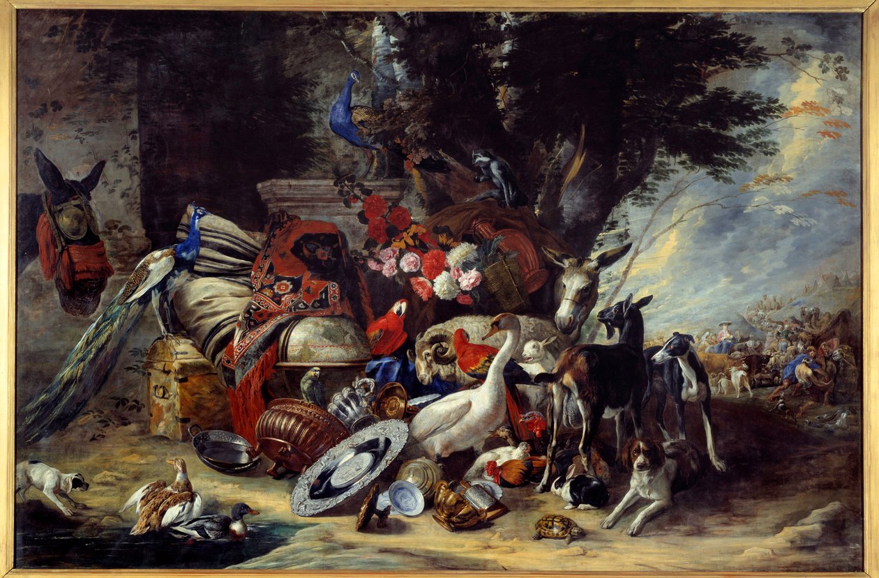 Zvířata a náčiní také řekly, že Jacob se vydal na obraz Mezopotámie od Pietera Boela (1622-1674) od Pieter or Peter Boel