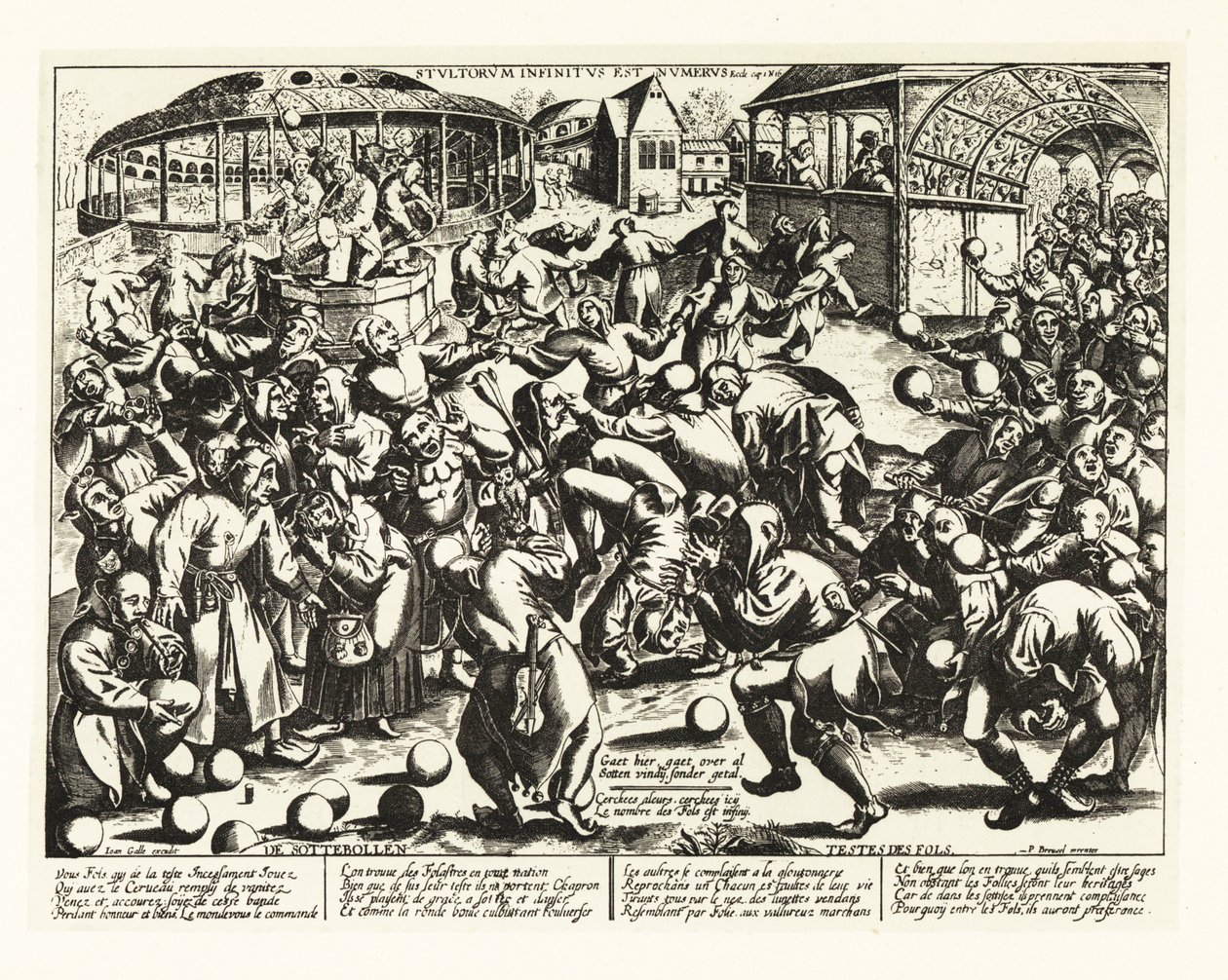 Festival bláznů, středověk. 1906 (litografie) od Pieter the Elder (after) Bruegel