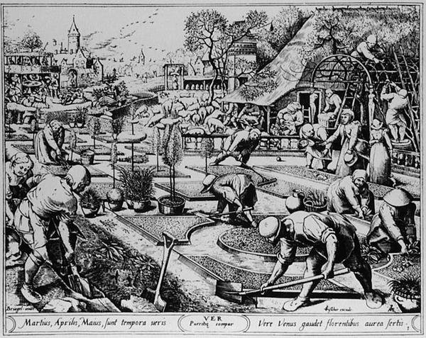 Pružina, ryla Visscher od Pieter the Elder (after) Bruegel