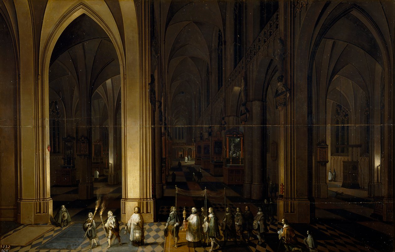 Interiér kostela od Pieter the Elder Neefs