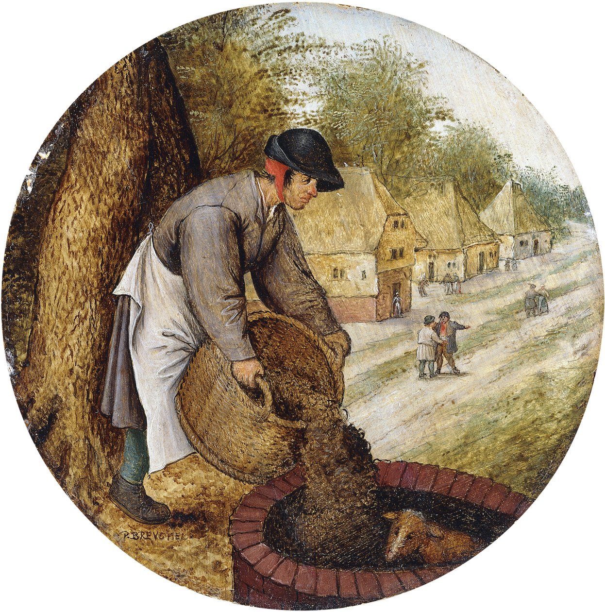 Přísloví - Naplnit studnu poté, co se tele utopí, od Pieter Brueghel the Younger