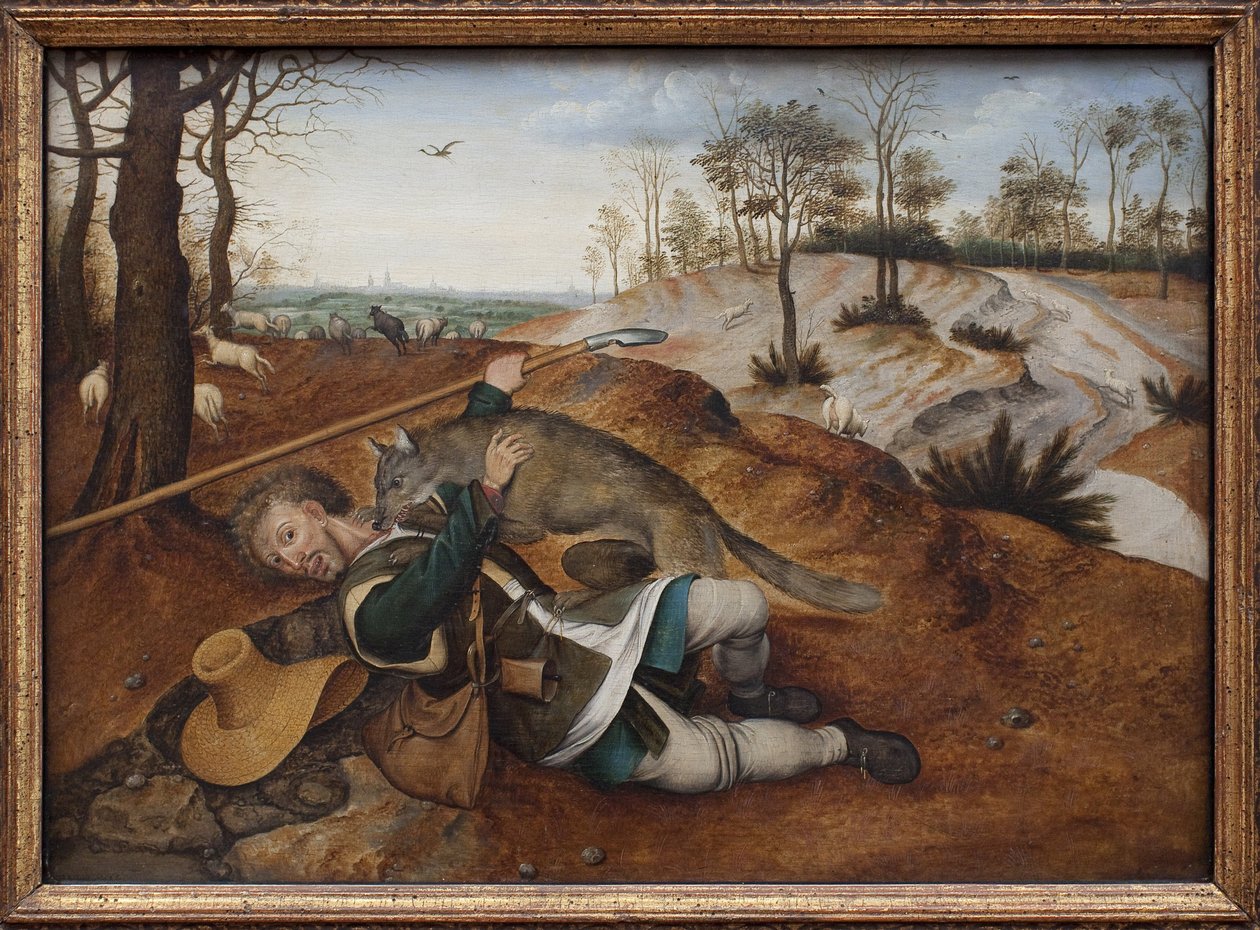 Dobrý pastor. Malba Pietera Brueghela II. (1564-1638), olej na dřevě od Pieter the Younger Brueghel
