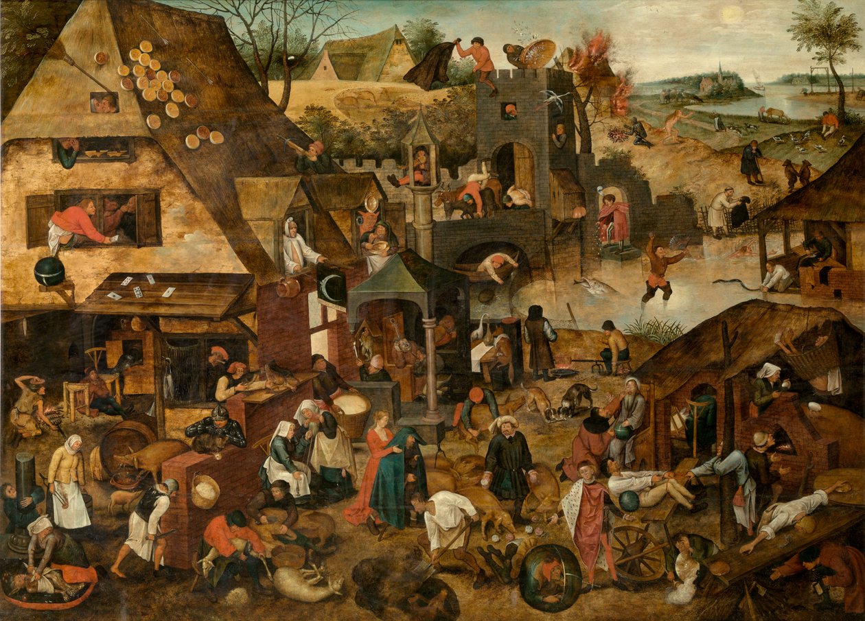 Přísloví (olej) od Pieter the Younger Brueghel