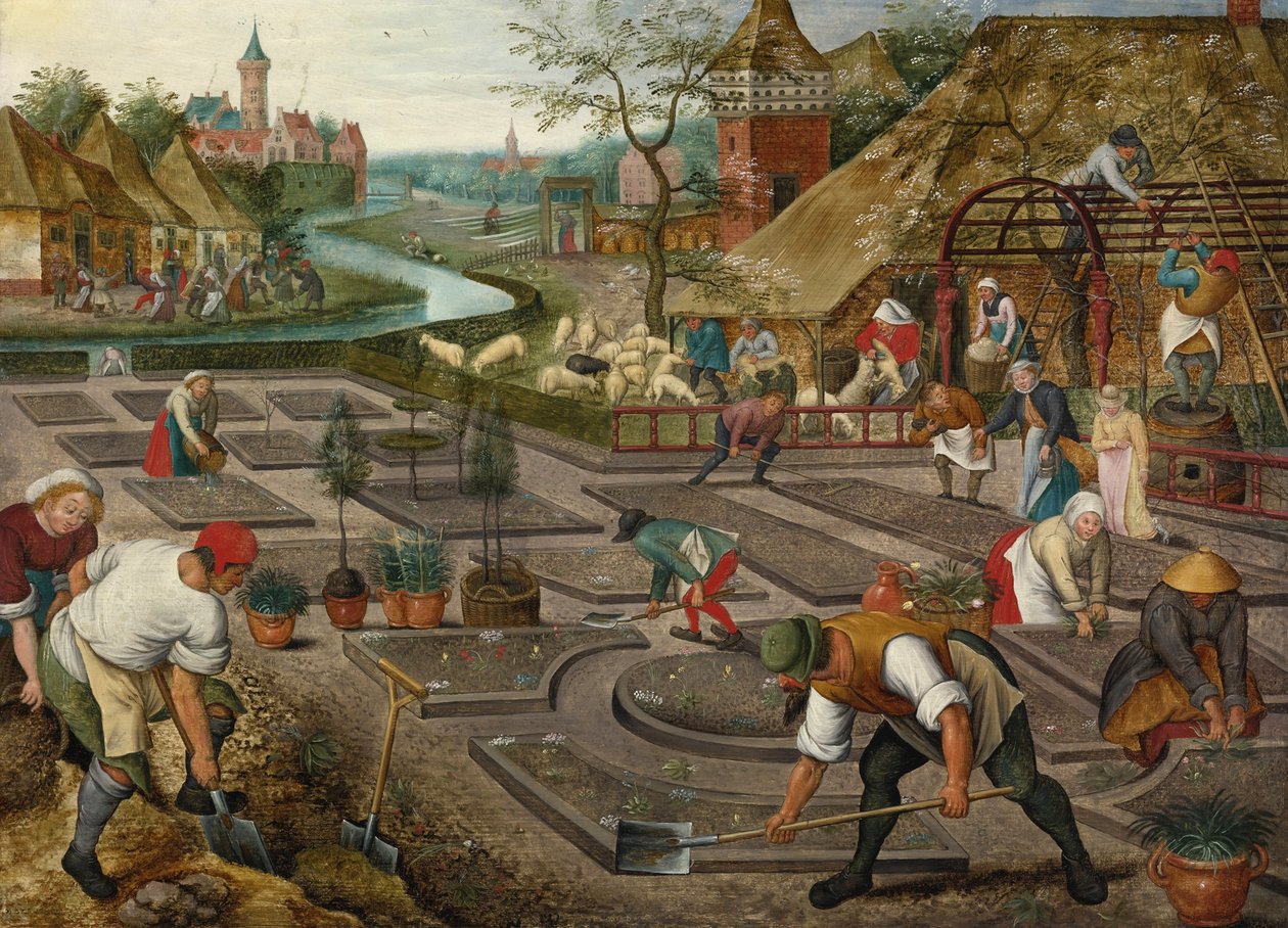 Jaro par Brueghel, Pieter, mladší (1564-1638). Olej na dřevě, rozměr : 41,9x57,2, ca. 1625-1630, Soukromá sbírka od Pieter the Younger Brueghel