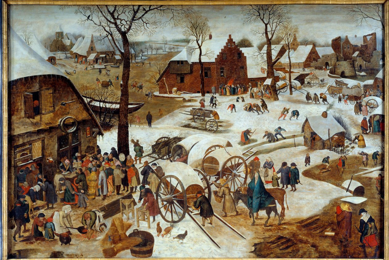 Zaplacení desetikoruny nebo denombrmentu Betlémský obraz od Pietera Jeune dit Brueghel d