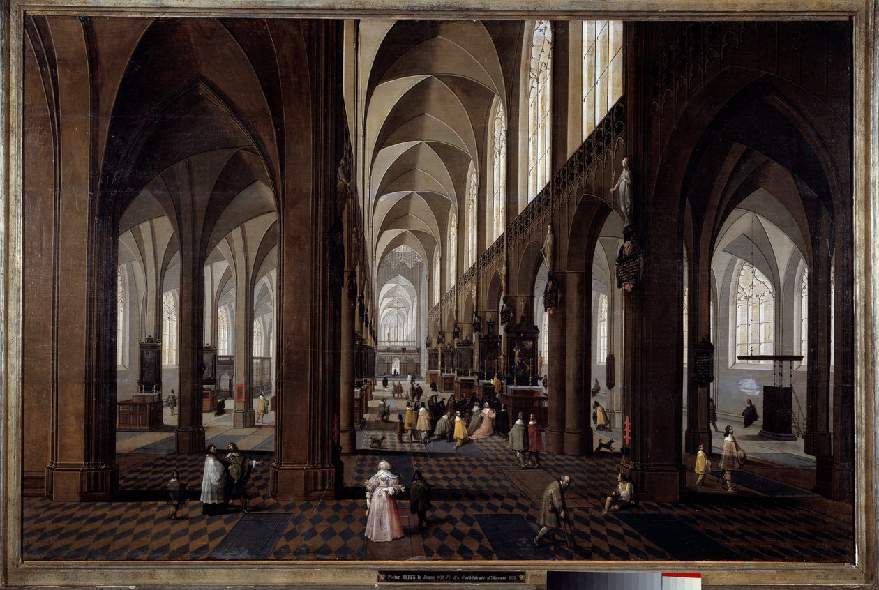 Vnitřní pohled na antverpskou katedrálu Obraz od Pietera Neefse Jeune (1620-1675) od Pieter the Younger Neefs