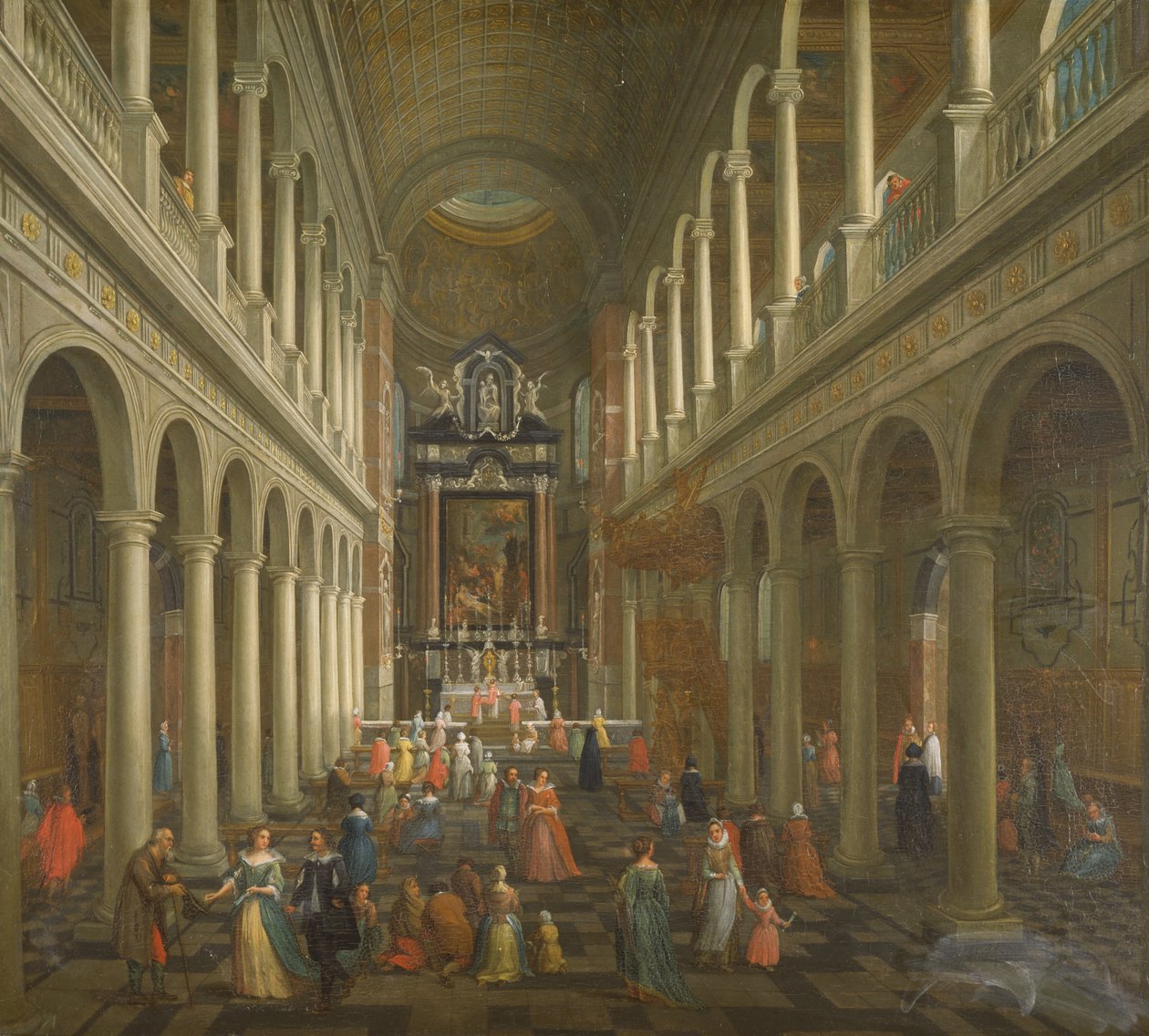 Interiér jezuitského kostela, Antverpy (olej na plátně) od Pieter the Younger Neefs