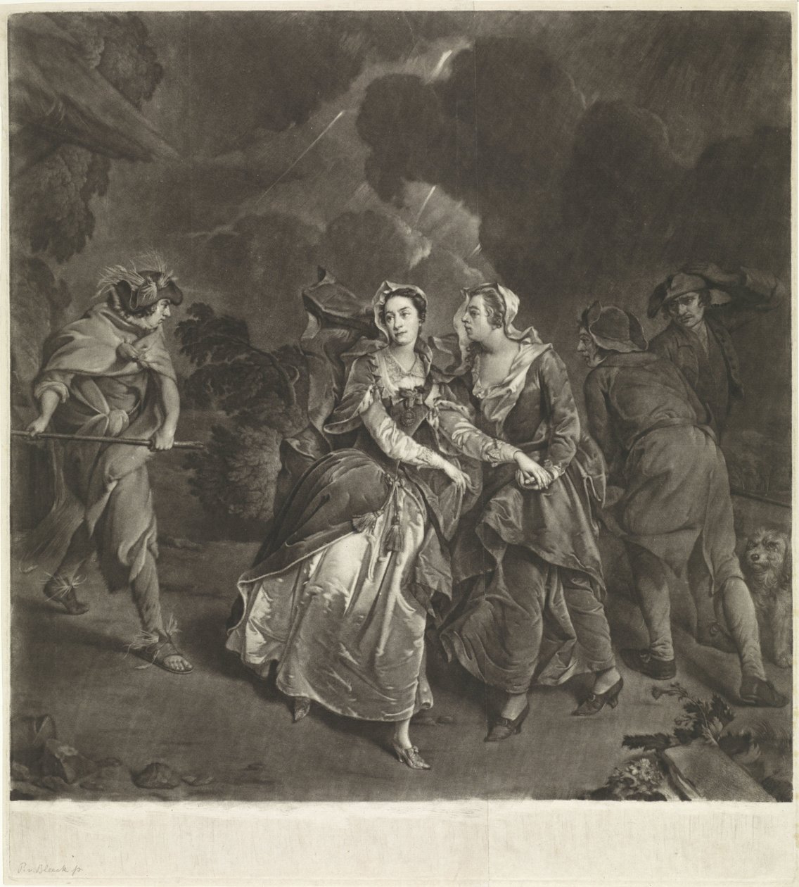 Herečka Susannah Maria Cibber jako Cordelia od Pieter van Bleeck