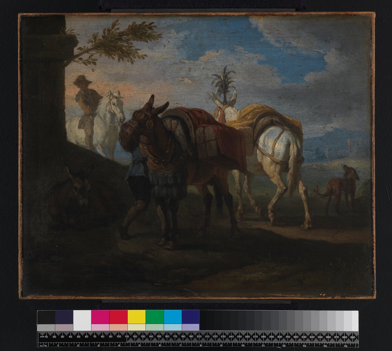 Mezci se zastavili u cesty, před rokem 1720 od Pieter van Bloemen