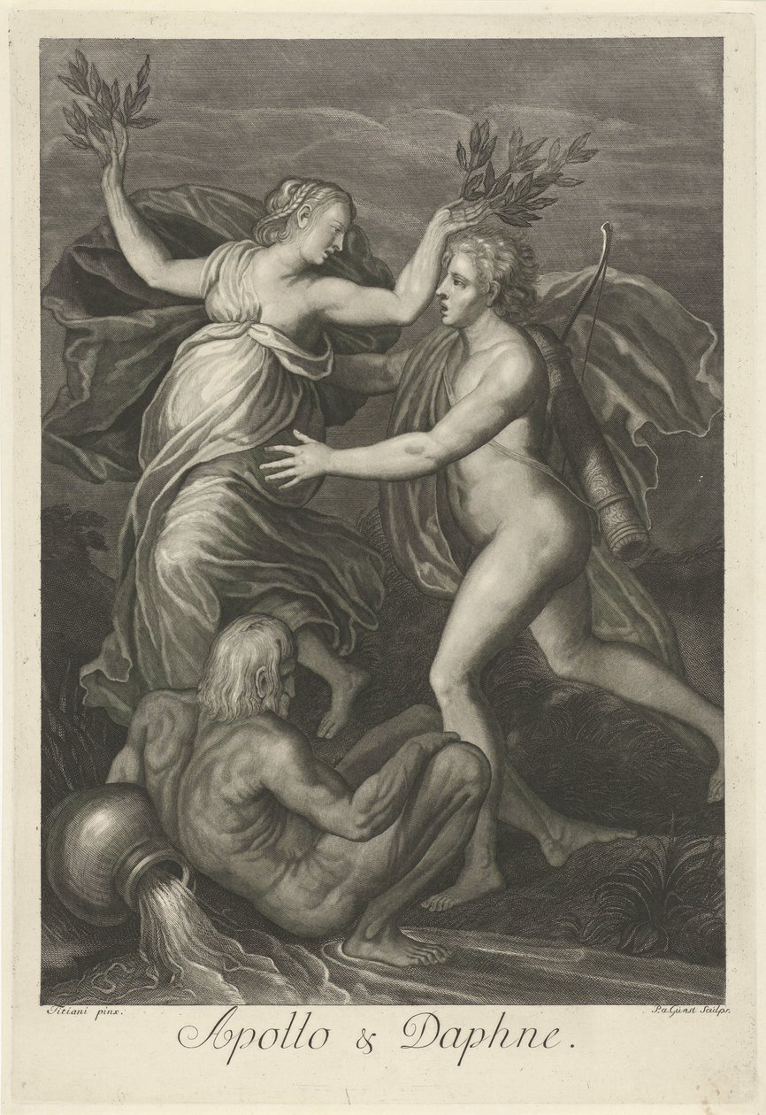 Apollo a Daphne (titul na objektu) Mytologické milostné příběhy (název série) od Pieter van Gunst