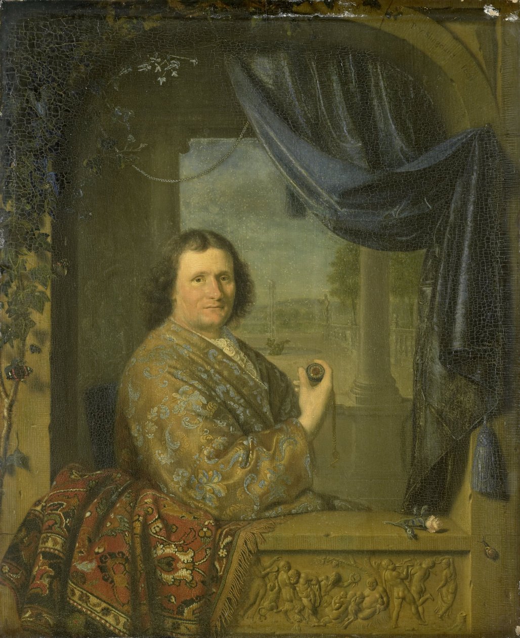 Portrét muže s hodinkami od Pieter van Slingelandt