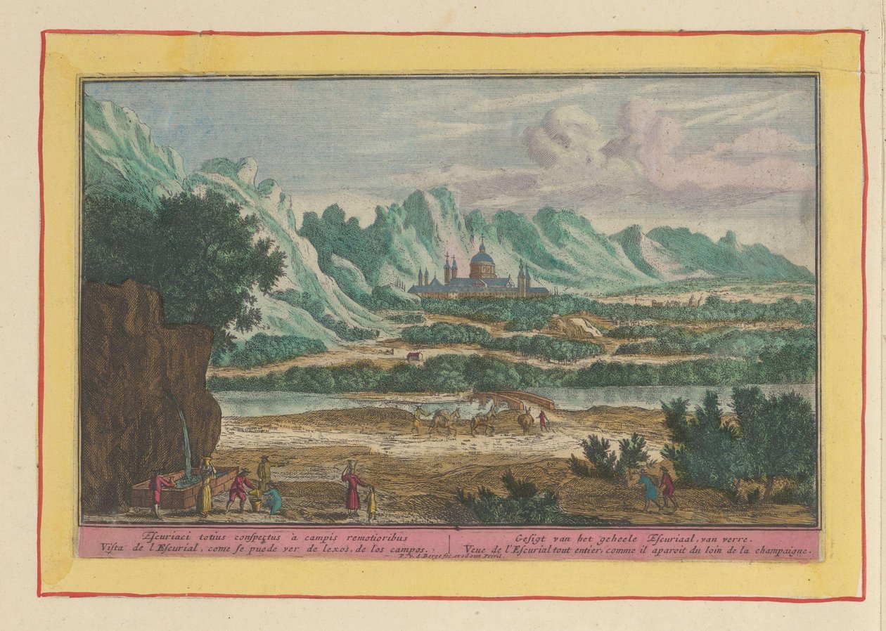 Krajina s Escorialem Gesigt celého Escurialu, z dálky (název na objektu) Theatrum Hispaniae (...) (název série) od Pieter van den Berge