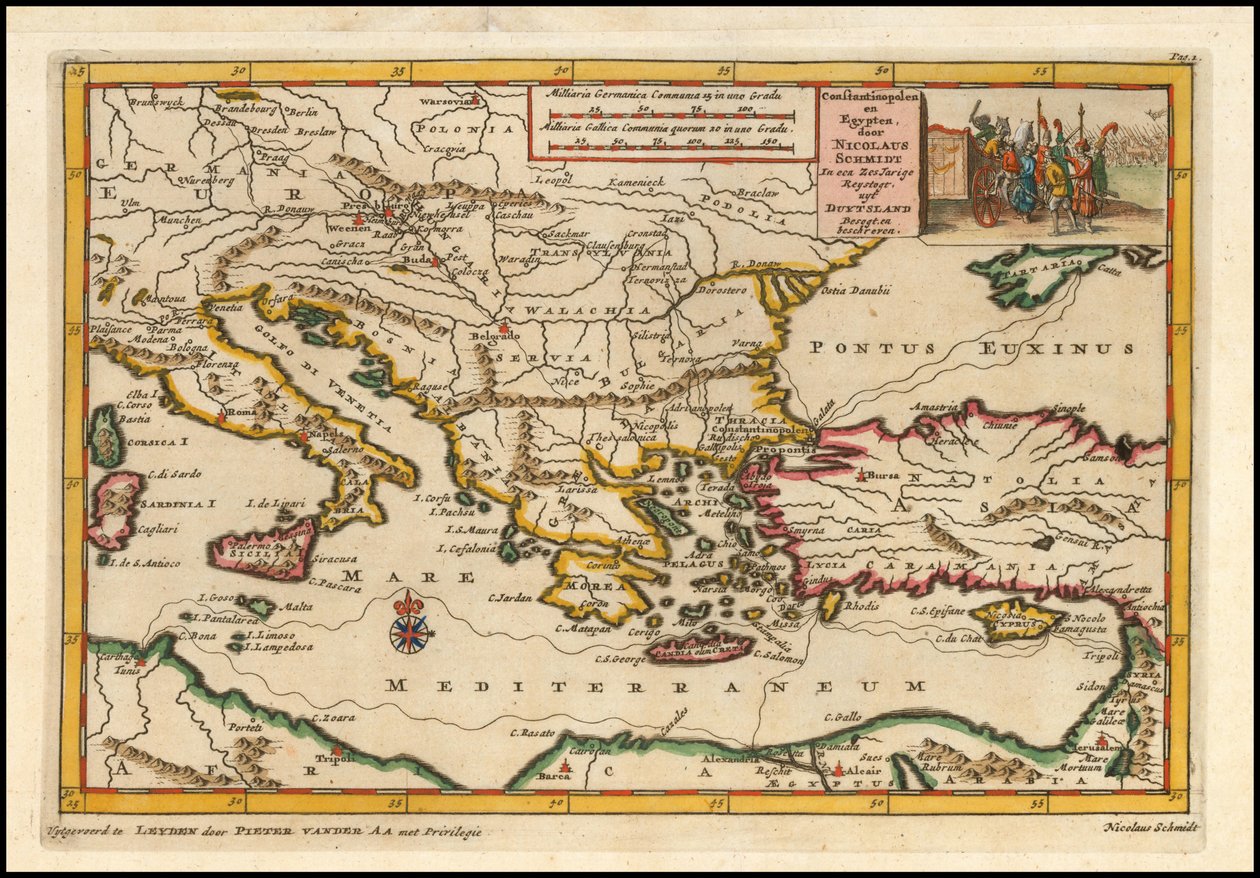 Mapa východního Středomoří z roku 1700, Pieter van der Aa od Pieter Van der Aa