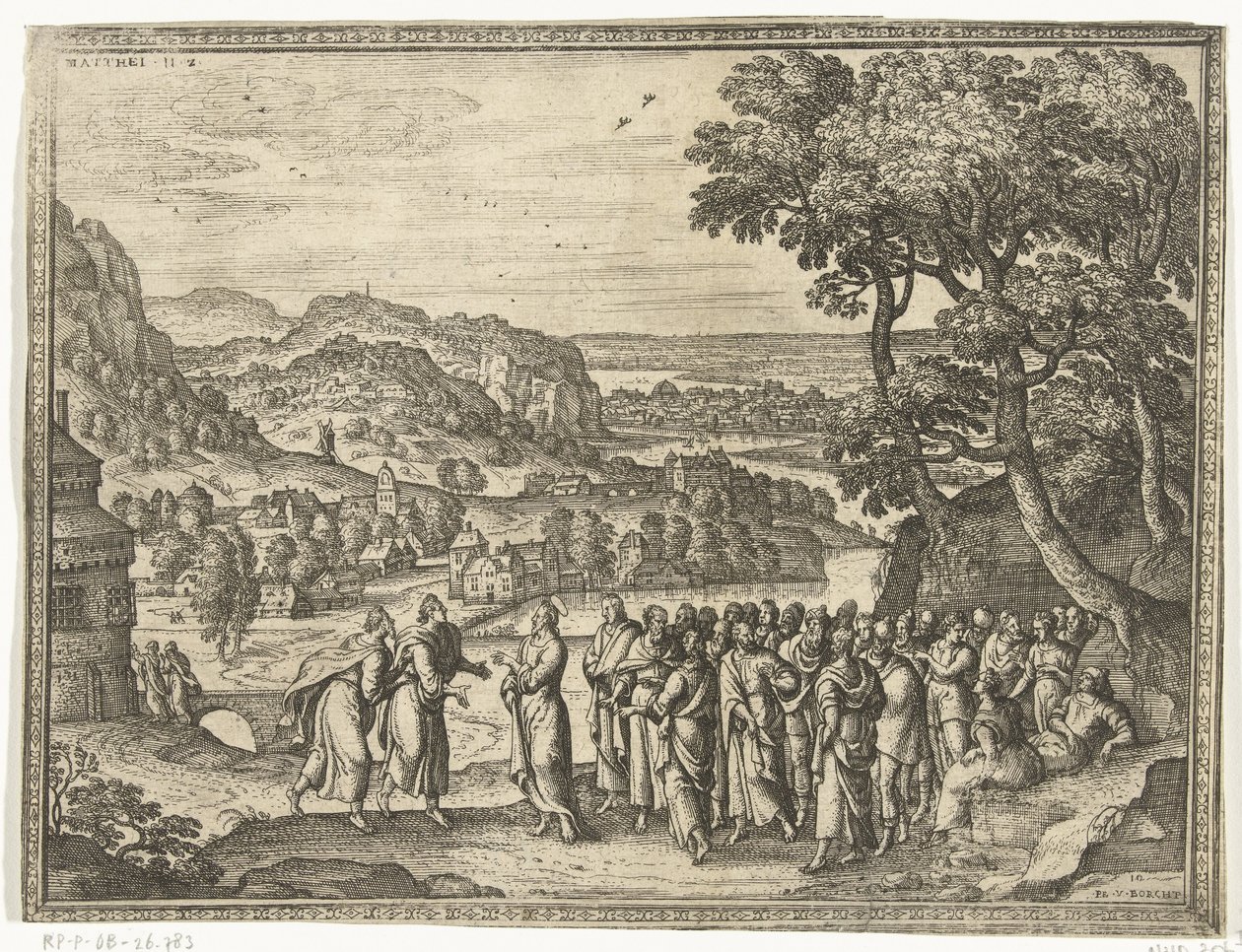 Kristus odpovídá Janovým učedníkům Obrázky a scény z Bible (název série) od Pieter van der Borcht (I)
