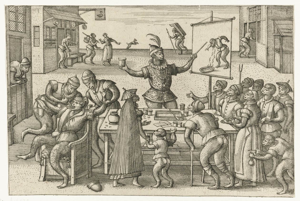 Šarlatán Monkey game (název série) od Pieter van der Borcht (I)