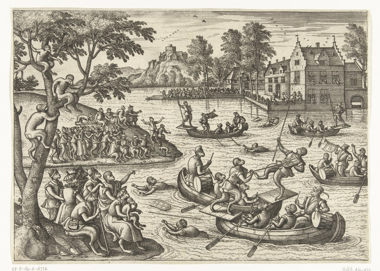 Rytíř na vodě Monkey game (název série) od Pieter van der Borcht (I)