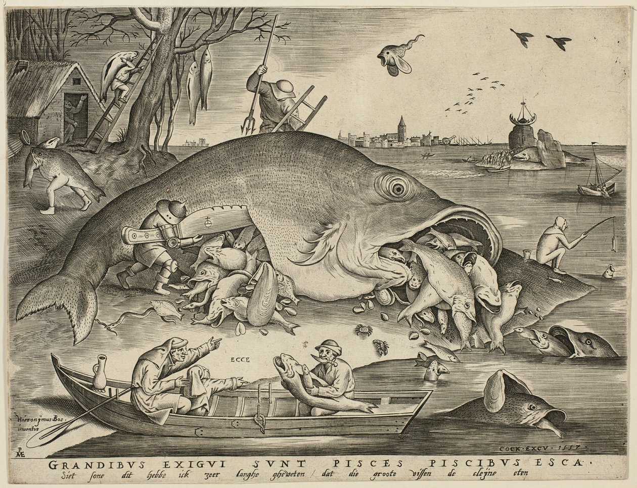 Velké ryby jedí malé ryby od Pieter van der Heyden