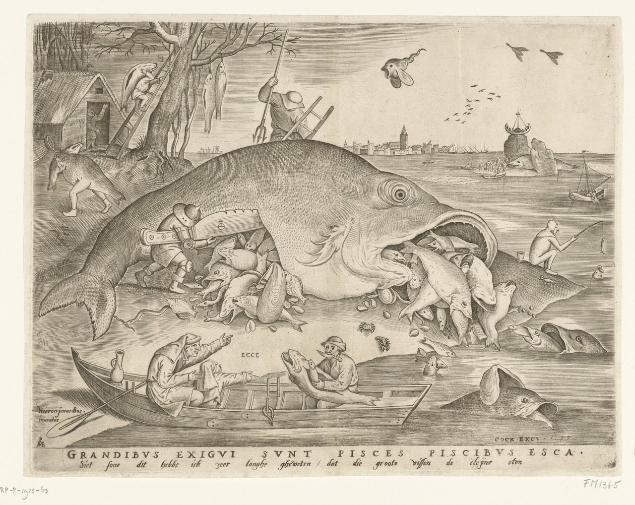 Velká ryba vlaštovka Malá ryba Velké ryby jedí malé ryby od Pieter van der Heyden
