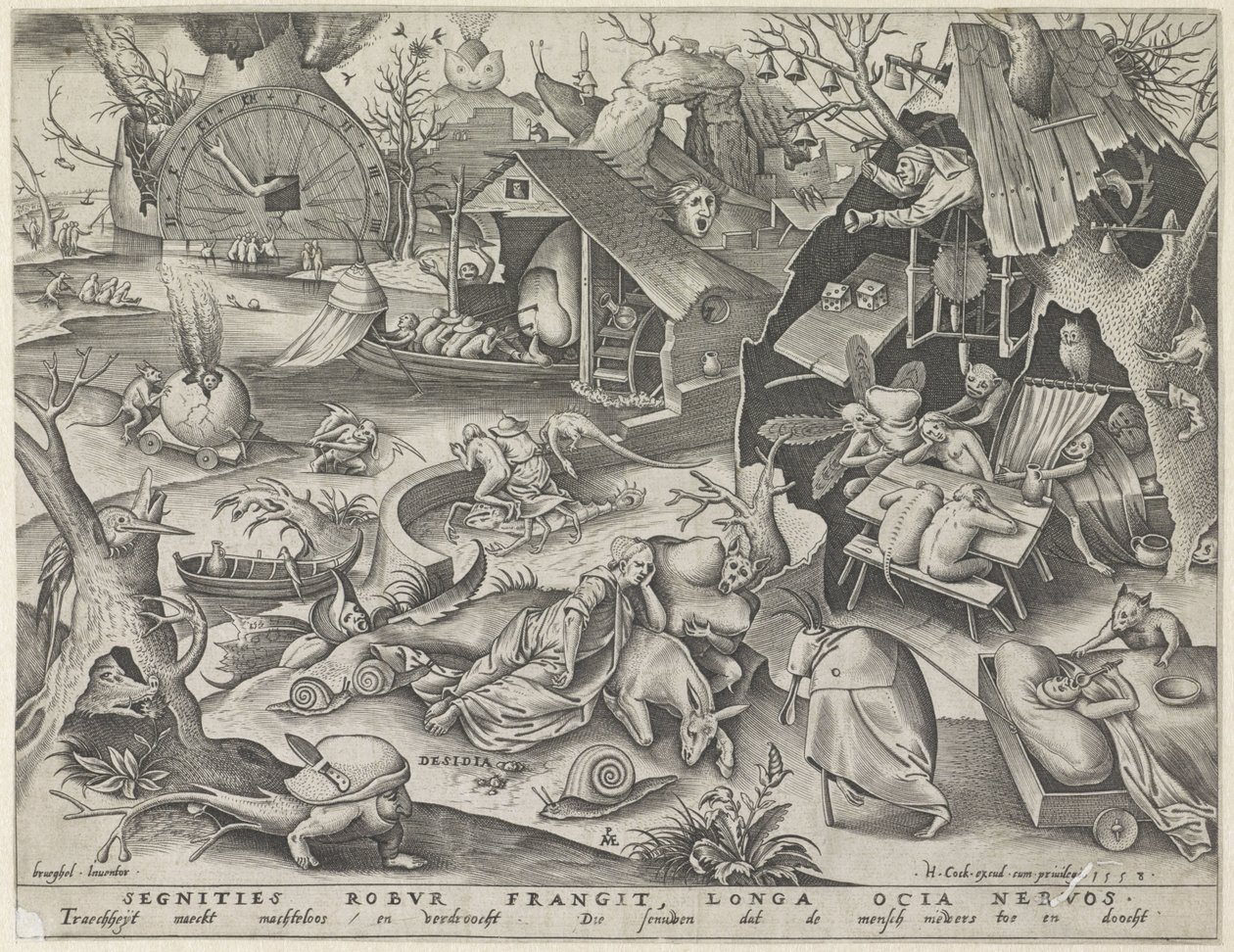 Lenost Desidia (název na objektu) Sedm smrtelných hříchů (název série) od Pieter van der Heyden
